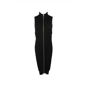ALEXANDER WANG Black Wool Long Side Slit Sweater Vest Size‎ L